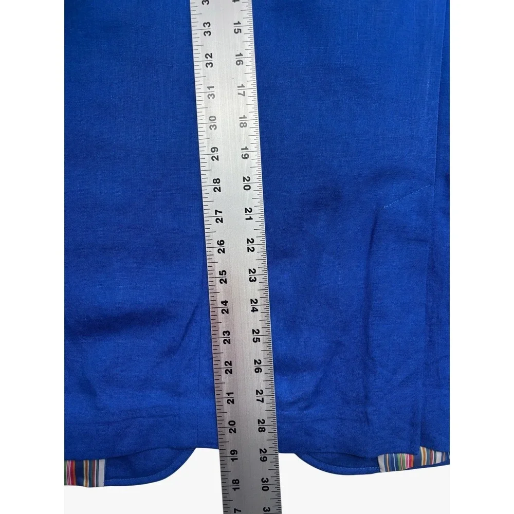 Sean John 38S Royal Blue 100% Linen Blazer Jacket Sport Suit Coat Soft Shoulder